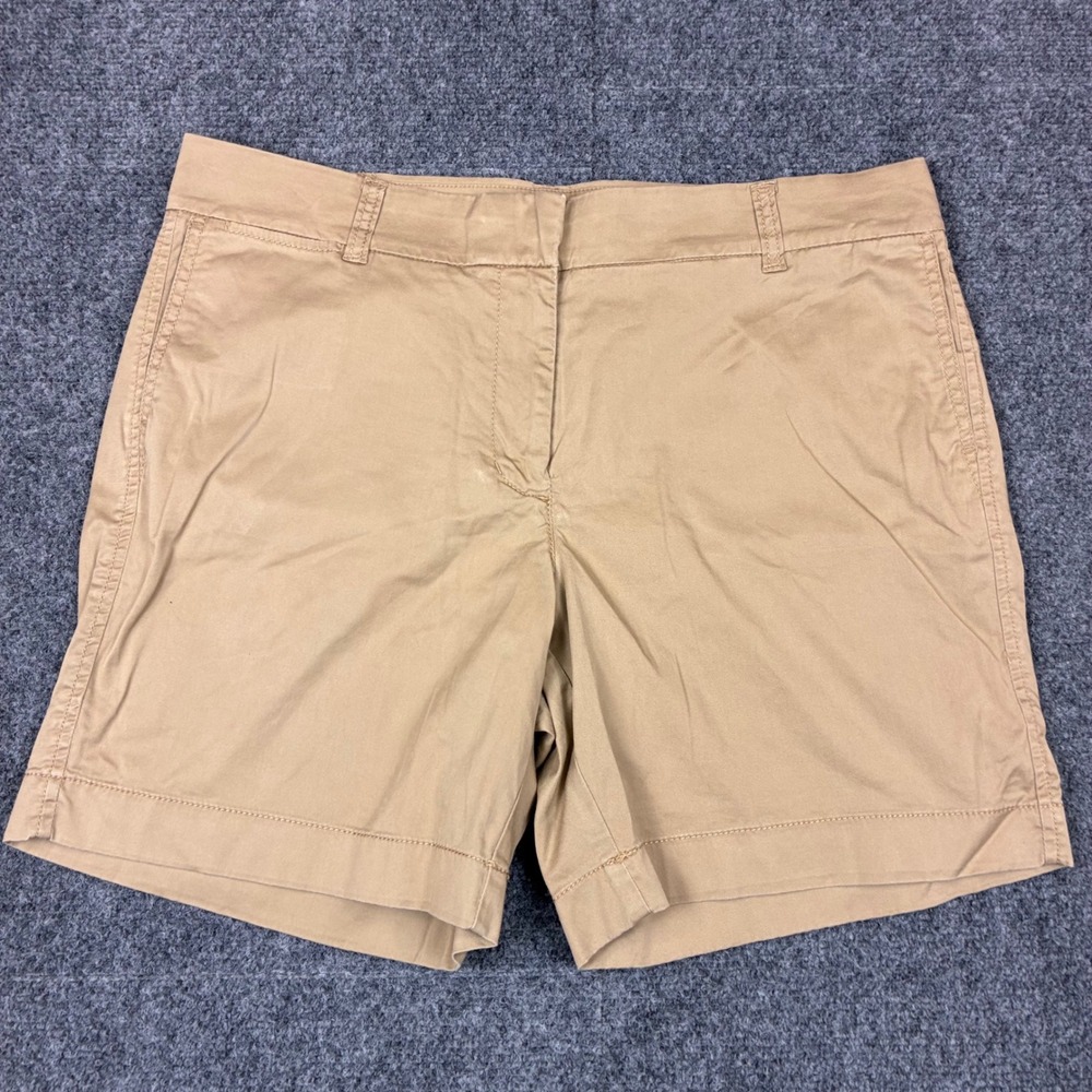 J.Crew Womens Size 10 W35 Chino Shorts Khaki Tan Cotton Twill Mid Rise